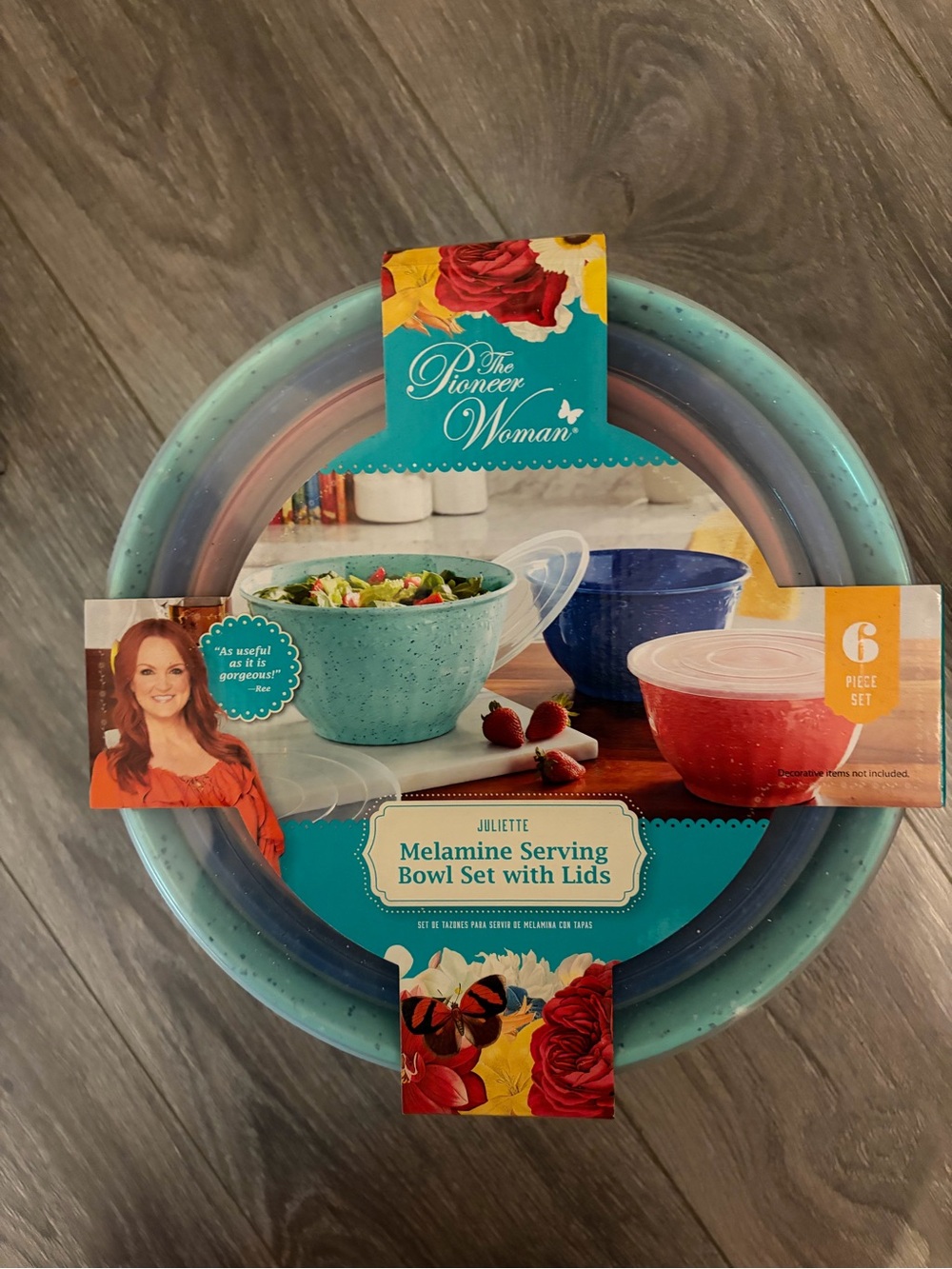 The Pioneer Woman Juliette Melamine Bowl Set - Teal, Blue, Red